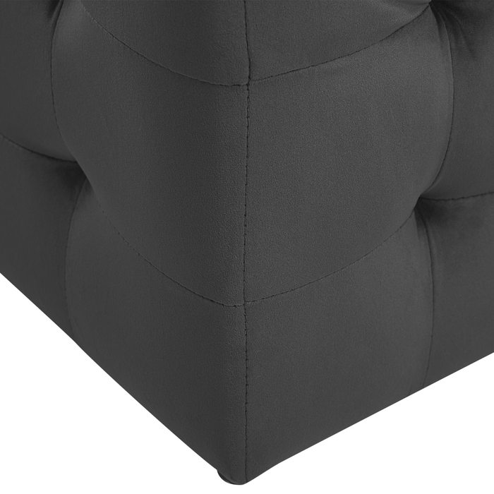 Pouf Cassapanca Imbottito in Velluto di colore Nero Stile Chesterfield moderno glamour