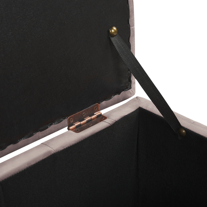 Pouf Cassapanca Imbottito in Velluto di colore Rosa Stile Chesterfield moderno glamour