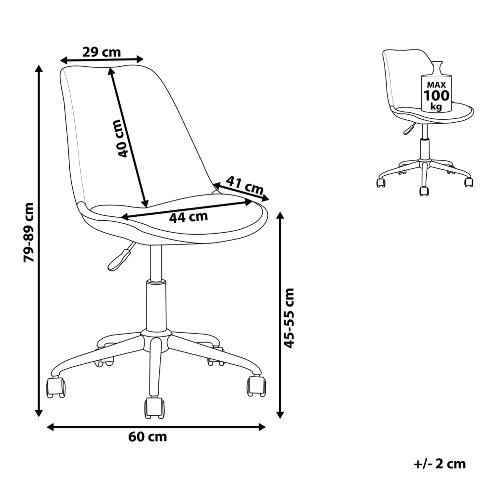 Sedia da scrivania in ecopelle bianca regolabile in altezza per computer da ufficio