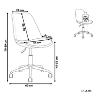 Sedia da scrivania in ecopelle bianca regolabile in altezza per computer da ufficio
