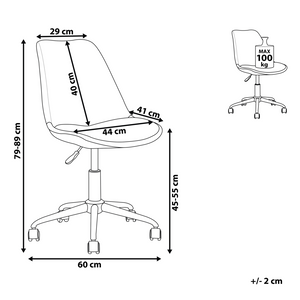 Sedia da scrivania in ecopelle bianca regolabile in altezza per computer da ufficio