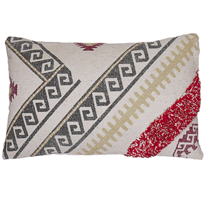 Cuscino boho in cotone con motivo geometrico stampato 30 x 50 cm multicolore