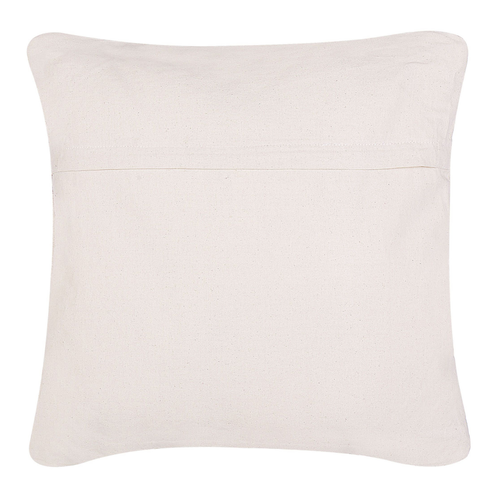 Cuscino boho in cotone con motivo geometrico 45 x 45 cm beige e blu