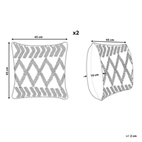 Set di 2 cuscini stile boho beige cotone motivo geometrico 45 x 45 cm accessori soggiorno