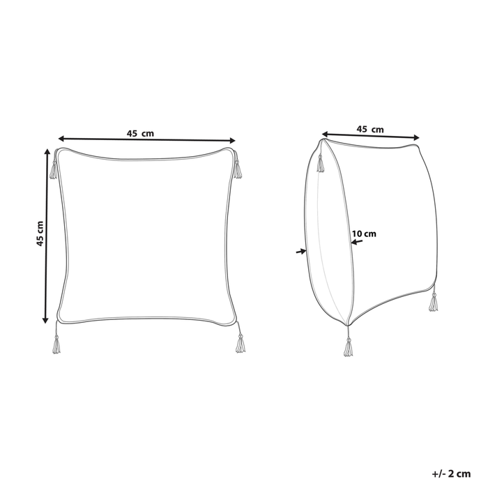 Cuscini boho beige e nero in cotone motivo geometrico 45 x 45 cm