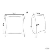 Set di 2 cuscini boho beige e nero in cotone motivo geometrico 45 x 45 cm