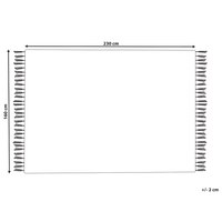 Tappeto in cotone beige e Nero tessuto a mano con frange 160 x 230 cm