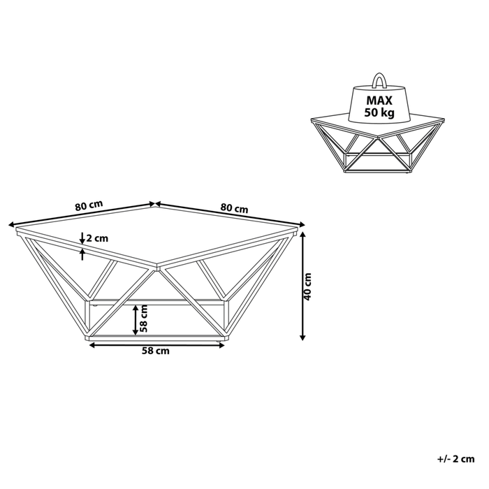 Tavolino da caffè con piano beige e gambe oro
