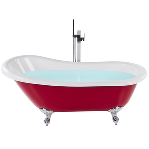 Vasca da Bagno Freestanding in Acrilico Sanitario Rosso 170 x 80 cm