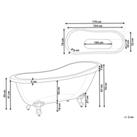 Vasca da Bagno Freestanding in Acrilico Sanitario Rosso 170 x 80 cm