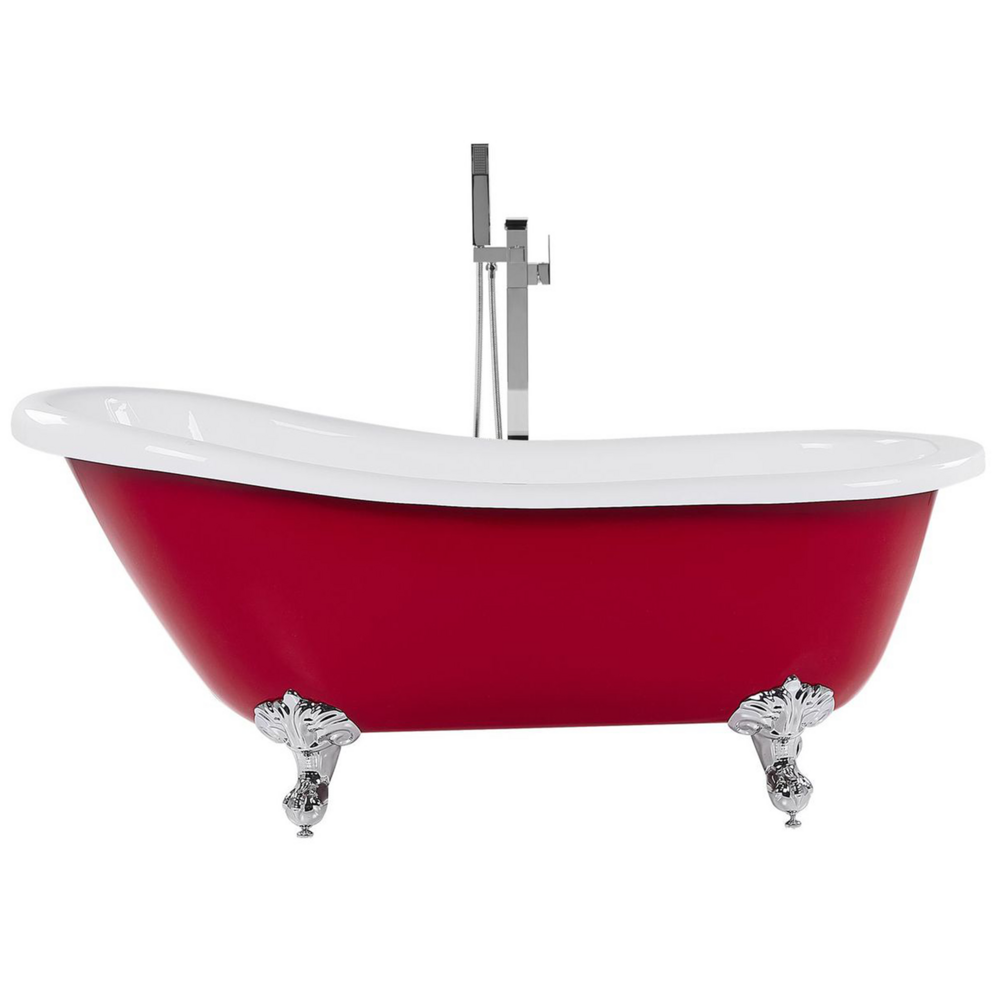 Vasca da Bagno Freestanding in Acrilico Sanitario Rosso 153 x 77 cm