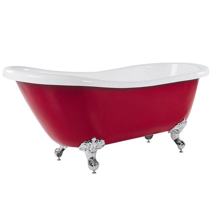 Vasca da Bagno Freestanding in Acrilico Sanitario Rosso 153 x 77 cm