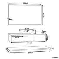 Mobile da bagno legno chiaro MDF verde MDF set mobili 4 pezzi lavabo di ceramica e specchio Zaragoza