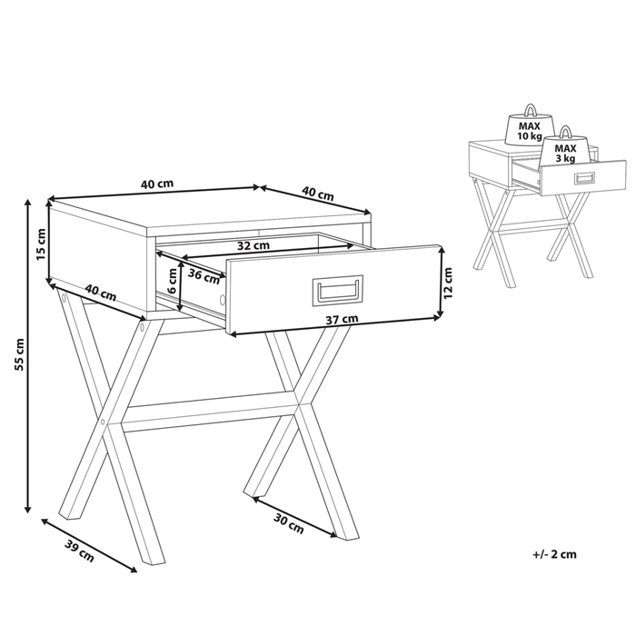 Comodino Grigio Rettangolare Top Cassetto Gambe in Legno Scandinavo