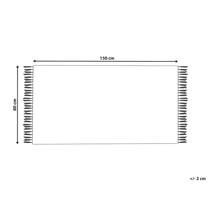 Tappeto in poliestere Multicolore motivo astratto in cotone fatto a mano fiocchi 80 x 150 cm anticato fatto a mano con nappe