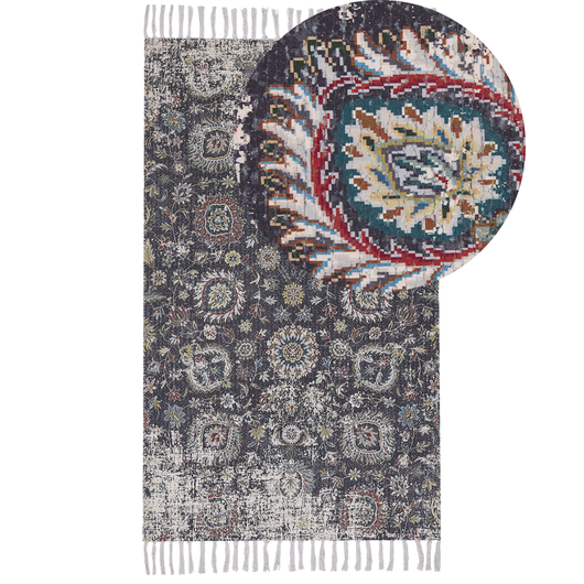 Tappeto orientale soggiorno rettangolare floreale 80 x 150 cm Multicolore