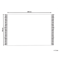 Tappeto minimalista beige in cotone con motivo geometrico 140 x 200 cm salotto camera da letto