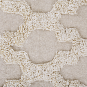 Tappeto Beige di Cotone Fatto a mano stile marocchino motivo con quadrifogli 140 x 200 cm