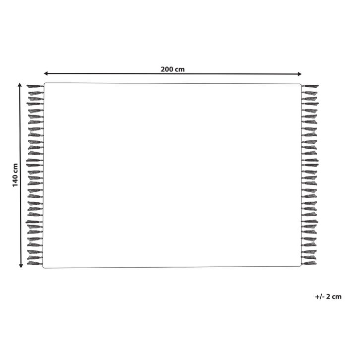Tappeto Beige di Cotone Fatto a mano stile marocchino motivo con quadrifogli 140 x 200 cm
