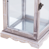 Lanterna in ferro bianco altezza 47 cm portacandele a colonna manico tradizionale retrò invecchiato decorazione pezzo