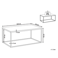 Tavolino Piano in Vetro Struttura in Metallo Nero 100 x 54 cm Rettangolare Moderno Soggiorno Minimalista