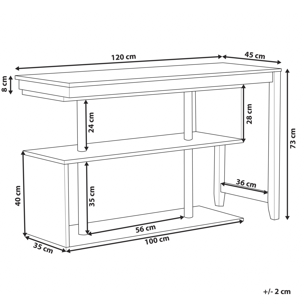 Scrivania angolare per casa e ufficio in legno chiaro e gomma bianca 120 x 45 cm piano girevole ripiani aperti stile scandinavo