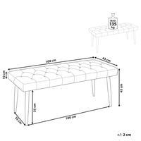 Panca per camera da letto Gambe in metallo con rivestimento abbottonato in ecopelle beige