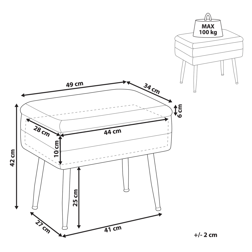 Panca portaoggetti Rivestimento in velluto di poliestere verde scuro Gambe in ferro dorato Poggiapiedi per soggiorno dal design glam