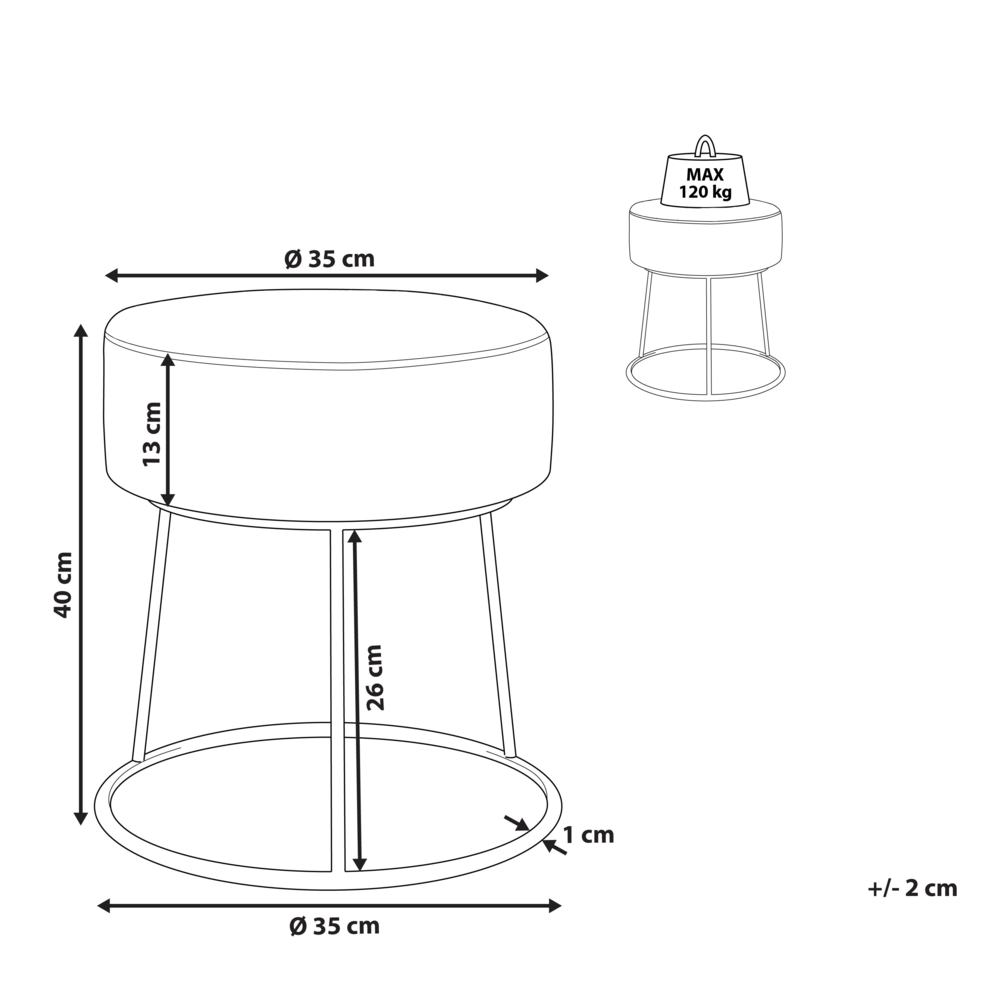 Poggiapiedi Velluto Rosa con Base in Metallo dorato Glam Modern