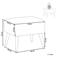 Poggiapiedi in Cotone color Verde Menta con Gambe in Legno Motivo Orientale stile etnico