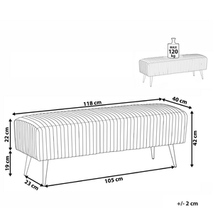 Panca Velluto Rosa Imbottito Gambe In Metallo dorato 118 cm Glamour Soggiorno Camera Da Letto Corridoio