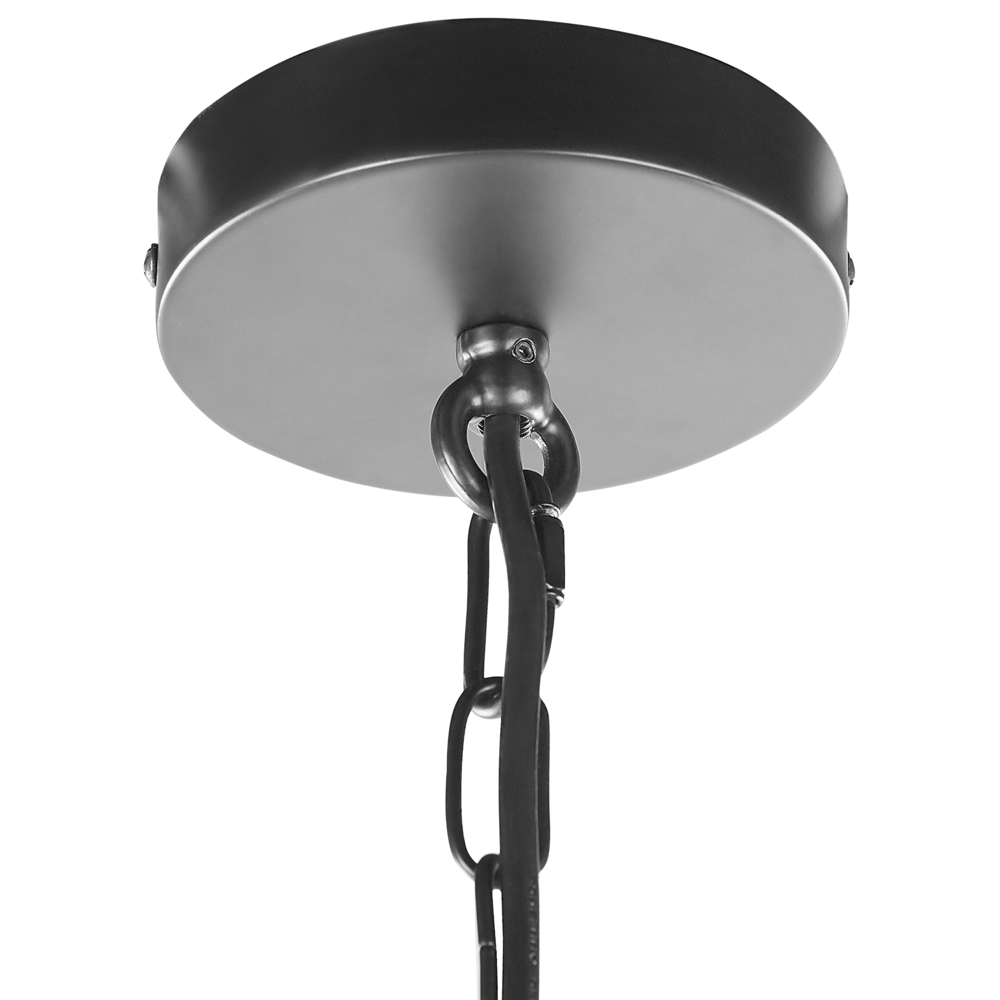 Lampada a Sospensione in Metallo Nero 115 cm Cubo Gabbia Cornice 4 Luci Plafoniera Moderna