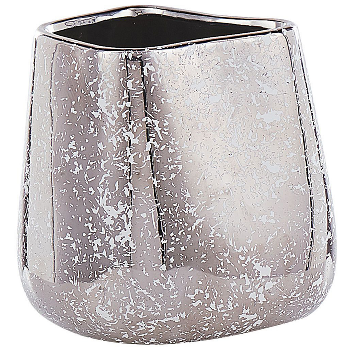 Vaso Decorativo Argento gres porcellanato 20 cm Accessorio Per La Casa Da Tavolo Pezzo Stile Glamour