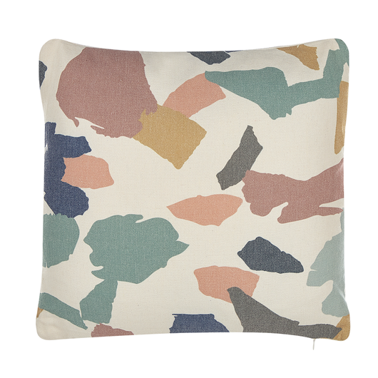 Set di 2 cuscini decorativi in cotone poliestere multicolore 45 x 45 cm motivo astratto vernice stampata accessori decorativi