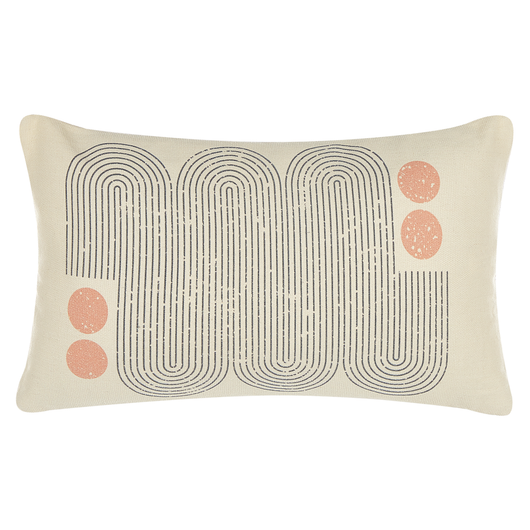 Set di 2 cuscini decorativi in cotone poliestere multicolore 30 x 50 cm motivo geometrico vernice stampata accessori decorativi