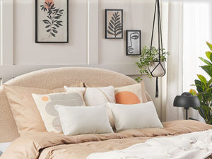 Set di 2 cuscini in tessuto bianco misto cotone e poliestere 30 x 50 cm decorativo morbido accessorio per la casa tinta unita