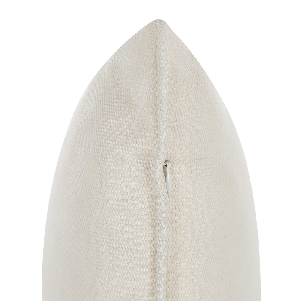 Set di 2 cuscini in tessuto bianco misto cotone e poliestere 30 x 50 cm decorativo morbido accessorio per la casa tinta unita