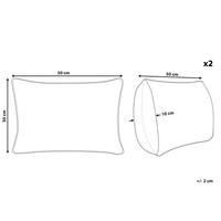 Set di 2 cuscini in tessuto bianco misto cotone e poliestere 30 x 50 cm decorativo morbido accessorio per la casa tinta unita
