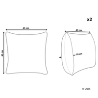 Set di 2 cuscini in tessuto bianco misto cotone e poliestere 45 x 45 cm decorativo morbido accessorio per la casa tinta unita