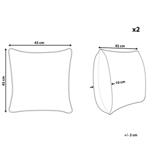 Set di 2 cuscini in tessuto bianco misto cotone e poliestere 45 x 45 cm decorativo morbido accessorio per la casa tinta unita
