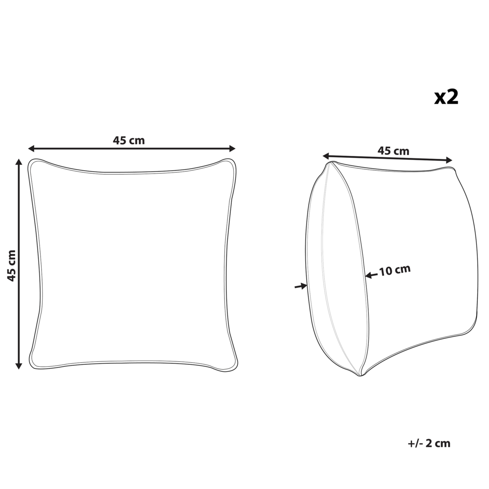 Set di 2 cuscini beige e grigio misto cotone e poliestere 45 x 45 cm decorativo morbido accessorio per la casa stampa geometrica