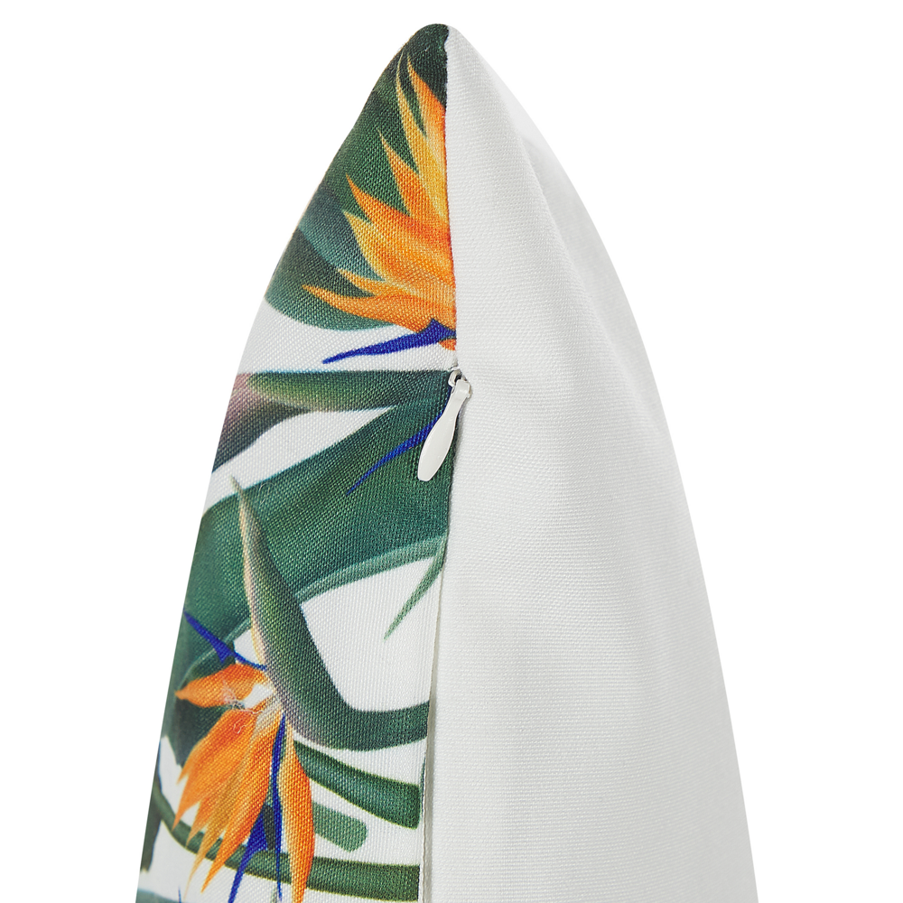 Set di 2 cuscini da esterno in poliestere verde 45 x 45 cm motivo floreale da giardino e patio