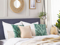 Set di 2 cuscini decorativi velluto verde 45 x 45 cm motivo a foglie Stampa floreale Cuscini sfoderabili Chiusura lampo boho moderno