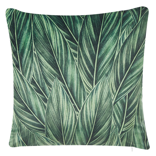 Set di 2 cuscini decorativi velluto verde 45 x 45 cm motivo a foglie Stampa floreale Cuscini sfoderabili Chiusura lampo boho moderno