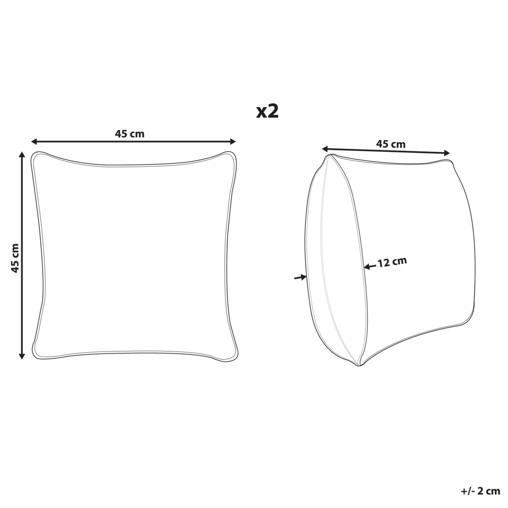Set di 2 cuscini decorativi in cotone bianco 45 x 45 cm corpo femminile linea arte stampa cuscini sfoderabili chiusura con cerniera moderna