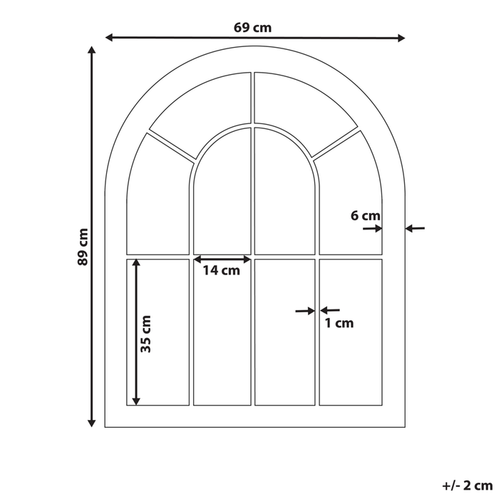 Specchio da parete con cornice in metallo Nero 69 x 89 cm dipinto tradizionale