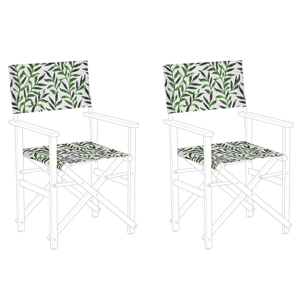 Set di 2 Teli Sostitutivi in tessuto motivo foglie Multicolore schienale e sedile con imbracatura
