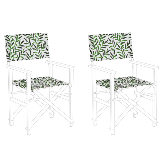 Set di 2 Teli Sostitutivi in tessuto motivo foglie Multicolore schienale e sedile con imbracatura