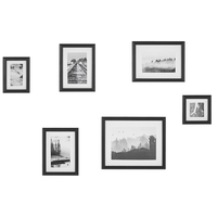 Set di 6 foto incorniciate Nero varie dimensioni moderno passpartout Decorazione da parete Gallery Ganci