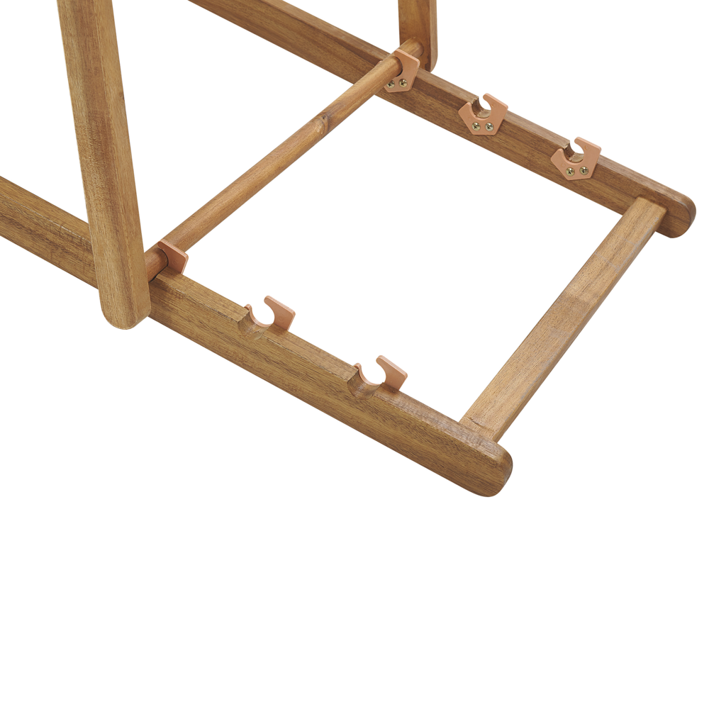 Set di 2 sedie a sdraio da giardino con struttura in legno di acacia chiaro motivo animale amaca in tessuto sedile reclinabile e pieghevole Tele di Sostituzione